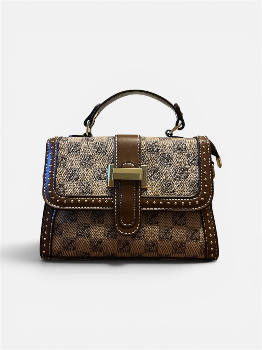 BRAND NEW‼️ Brown Patterned Top-Handle Women's Satchel